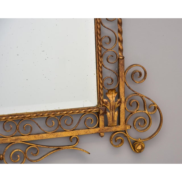 Large Early 20th Century Italian Mirror With Gilt Iron Frame For Sale - Image 4 of 12