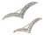 Late 20th Century Pair of 18k Double Seagull brooches For Sale