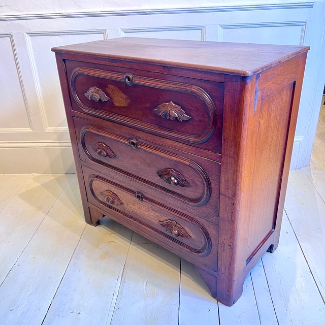 Brown American Oak Three-Drawer Chest, 1890s For Sale - Image 8 of 8