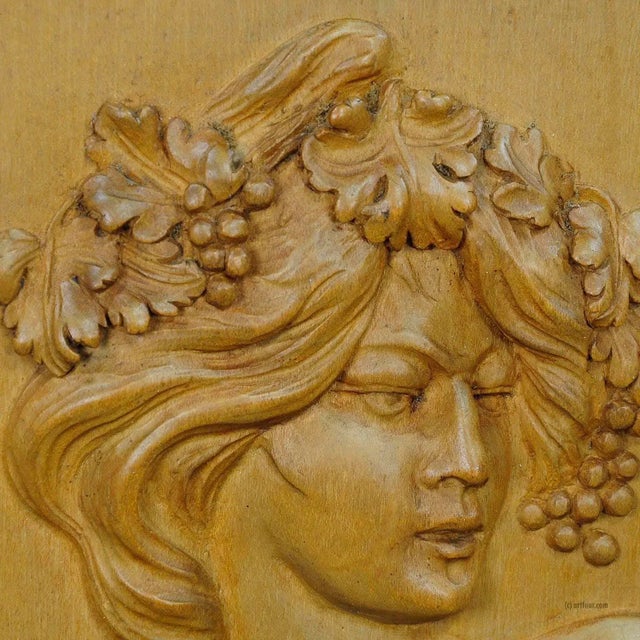 Wooden Carved Victorian Lady Wall Plaque, Circa 1920 For Sale - Image 4 of 6