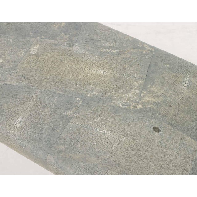 Animal Skin Karl Springer Style Tessellated Shagreen Waterfall Console For Sale - Image 7 of 8