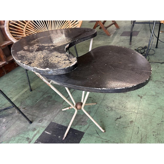 Free-Form Metal and Wood Coffee Table from the 1950s For Sale - Image 6 of 8