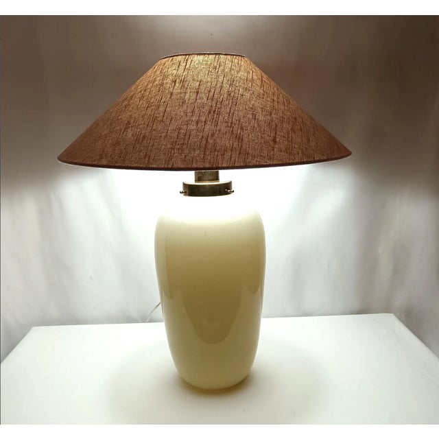 Cream Large Mid-Century Modern Floor Lamp, 1970s For Sale - Image 8 of 12