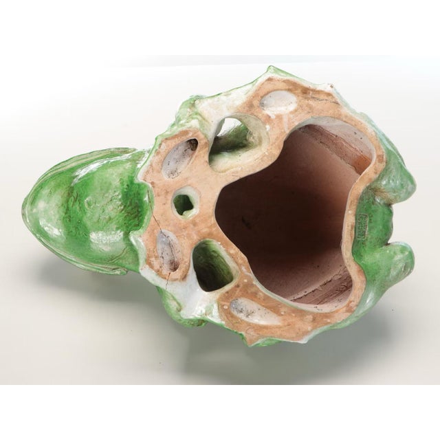 Ceramic Large Mid Century Modern Italian Pottery Frog Fountain Head For Sale - Image 7 of 12