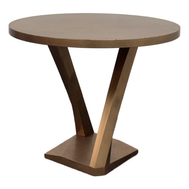 Metallic Gold Occasional Side Table For Sale