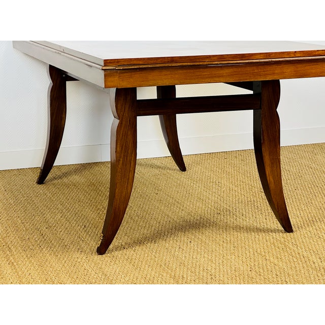 Art Deco Dining Table in Walnut and Diamond Marquetry, France, 1940s For Sale - Image 6 of 18