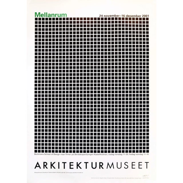 2001 Swedish Exhibition Poster, Arkitekturar Museet, Stockholm Architecture Museum (Checks) For Sale