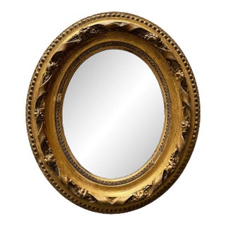 Antiqul Giltwood Mirror - Petite Oval For Sale