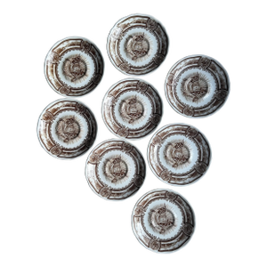1960s J&g Meakin English Brown and White Ironstone 5.75” Saucer Plates - Set of 8