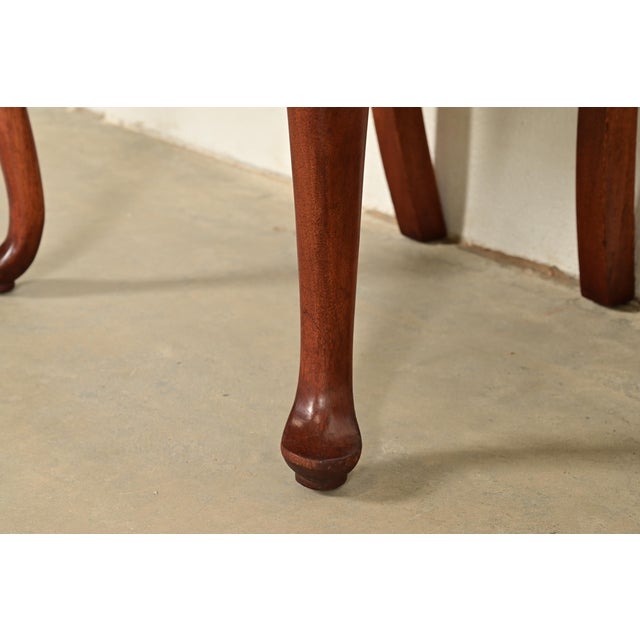 Baker Furniture Style Georgian Carved Mahogany Side Chairs or Dining Chairs, Pair For Sale - Image 10 of 13