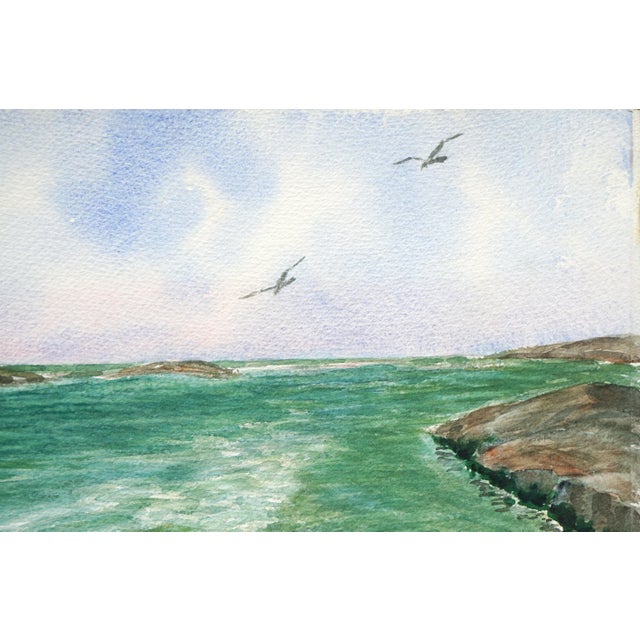 1960s 1960s "Tide Pool Runoff" Seascape Watercolor by Joseph Yeager For Sale - Image 5 of 6