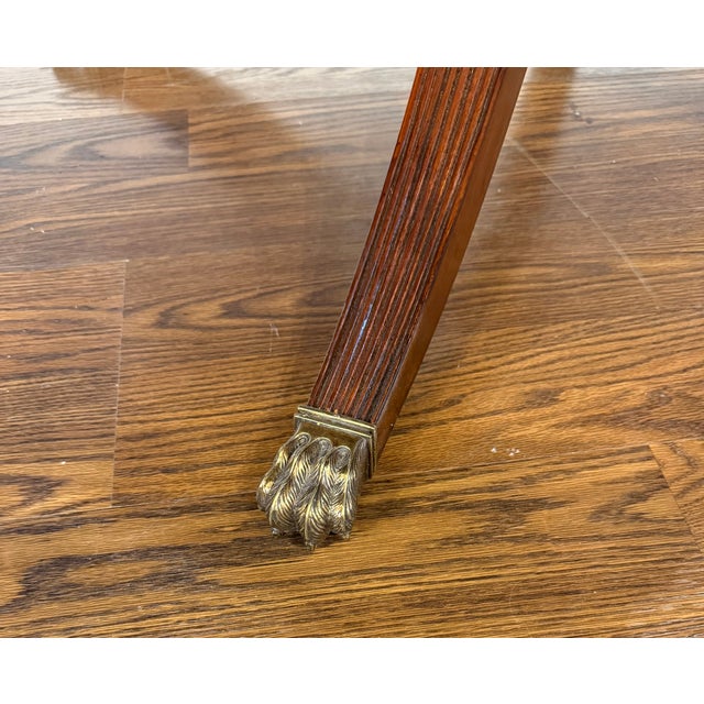 Brown Traditional Mahogany Drum Table by Leighton Hall - Showroom Sample For Sale - Image 8 of 13