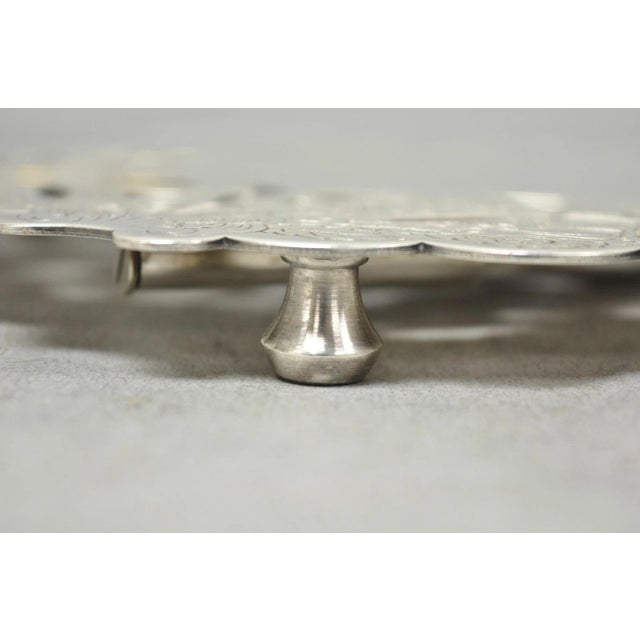Vintage LBS Co Victorian Silver Plated Expanding 3 Section Pot Trivet For Sale - Image 9 of 14