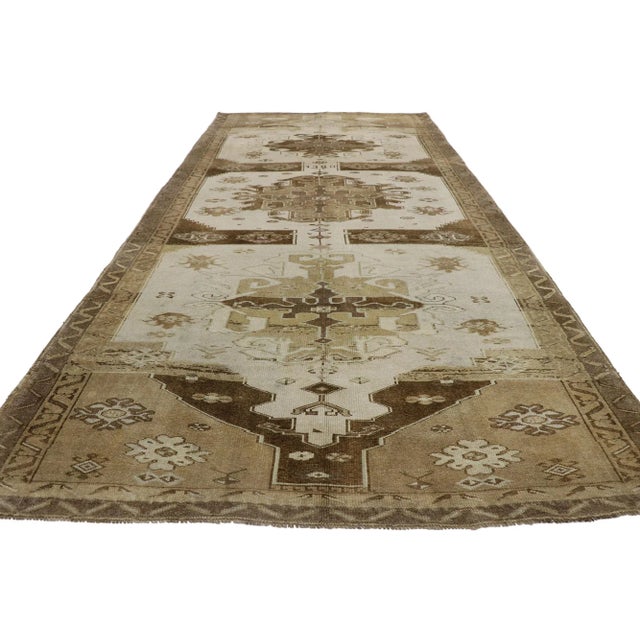Mid-Century Modern Vintage Turkish Kars Gallery Rug - 05'09 X 12'08 For Sale - Image 3 of 9