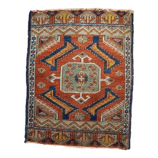 1870s Handmade Antique Collectible Turkish Yastik Rug For Sale