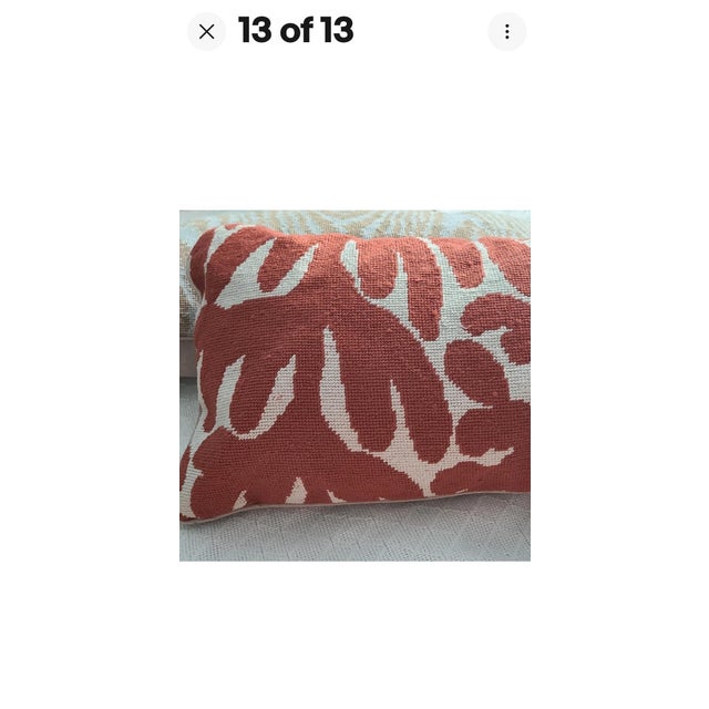 Dransfield & Ross Ny Set (2) Lumbar Pillows Wool / Feather Coral Ivory For Sale In West Palm - Image 6 of 12