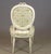 A Single French Louis XV Style Side Chair or Desk Chair Painted White With Green Accents. Floral Pattern Silk or Satin Upholstery 1930s For Sale In New York - Image 6 of 7