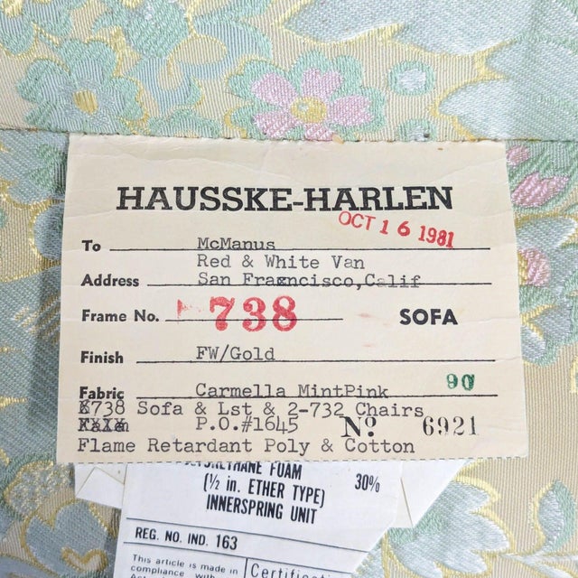 Hausske-Harlen 1981 Rococo Revival Carved Wood & Gilt Sofa For Sale In San Francisco - Image 6 of 9