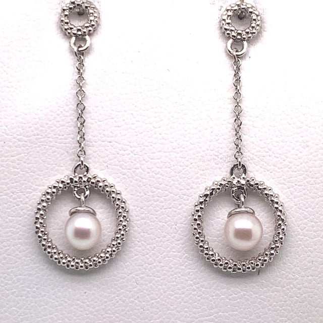 Akoya Pearl Earrings 14 Karat White Gold Certified For Sale - Image 14 of 16