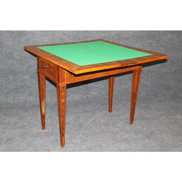Late 18th Century Rare Italian Inlaid 18th Century Olivewood and Rosewood Games Table Circa 1780 For Sale - Image 5 of 12