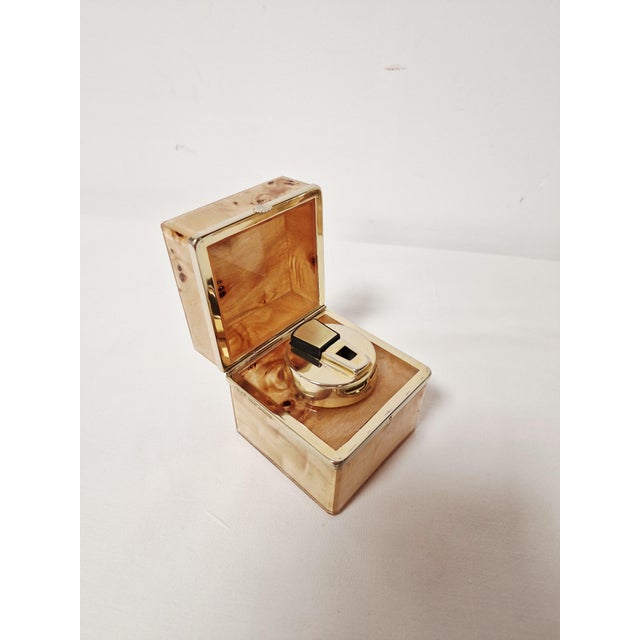 Table Lighter and Ashtray in Briar Wood and Brass from Emmebi, 1970s, Set of 2 For Sale - Image 17 of 18