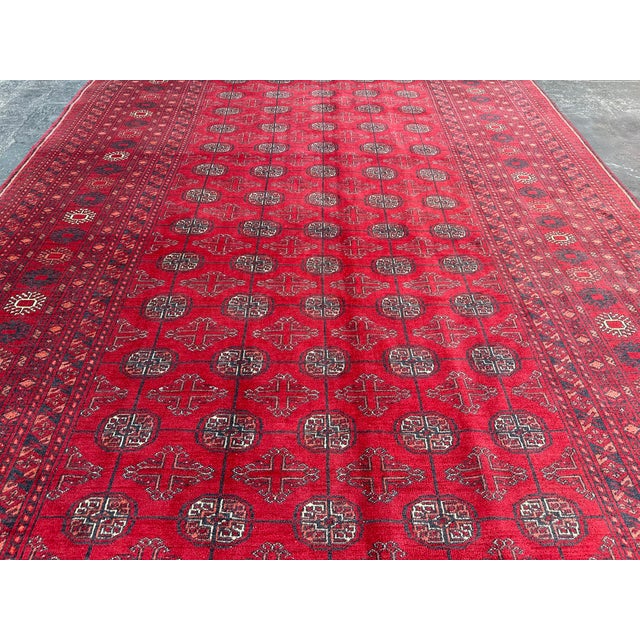 Hand Knotted Tribal Turkomen Bukhara Rug For Sale - Image 6 of 9