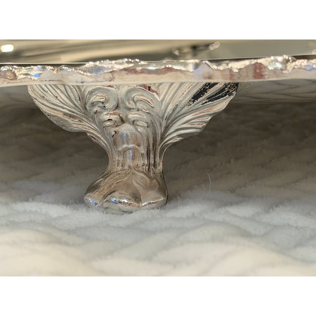 Vintage Ornate Silverplate Footed Tree & Well Carving Platter For Sale - Image 16 of 16