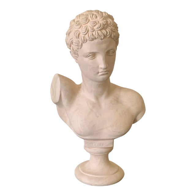 Vintage Classical Plaster Male Bust of Hermes Sculpture For Sale