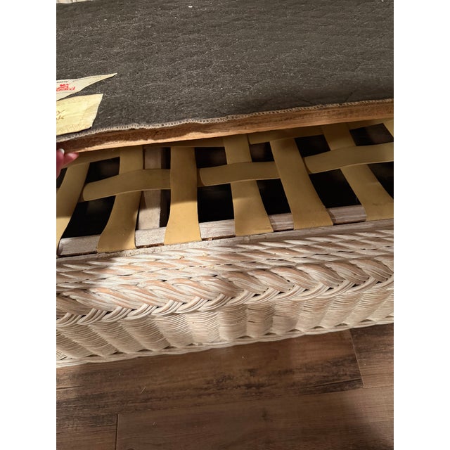 Vintage Coastal Henry Link Braided Rattan Couch and Loveseat For Sale - Image 6 of 14