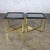 Wood Late 20th Century Modern End or Side Tables 1 Rectangle & 1 Square W/Glass Inset Tops & Brass Plate Bases For Sale - Image 7 of 18