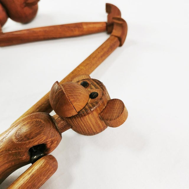 Vintage Wooden Monkeys, Denmark, 1950s-1960s, Set of 2 For Sale - Image 12 of 15