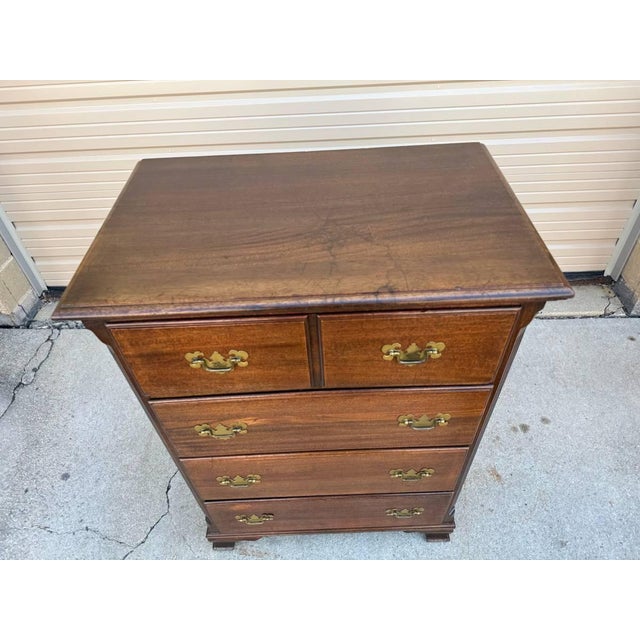 Early 20th Century Georgian Court Style Chest of Dresser by Lammerts Furniture Solid wood frame, brass hardware, dovetail...