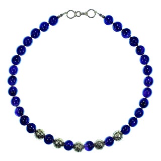Artisan 19-Inch Amethyst Beaded Necklace With Gold Accents, Usa For Sale