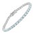 Contemporary 13 Ct Natural Sky Blue Aquamarine Tennis Bracelet in Sterling Silver For Sale - Image 3 of 13