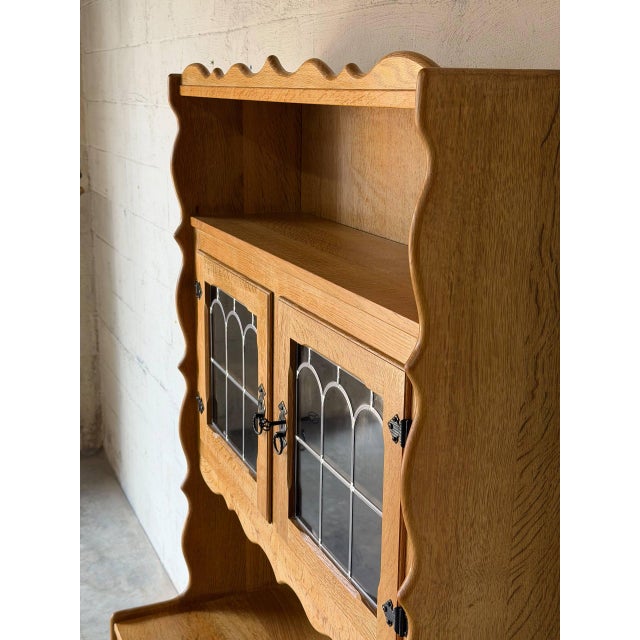 Wood s.h. Møbler Oak Hutch With Glass Doors Danish Mid-Century Modern 1960s For Sale - Image 7 of 11