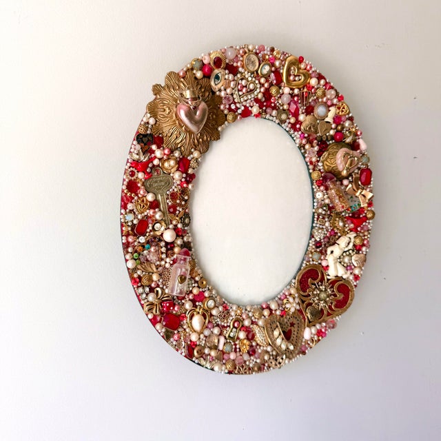 Late 20th Century Victorian Style Jewelry Beaded Photo Frame For Sale - Image 5 of 6