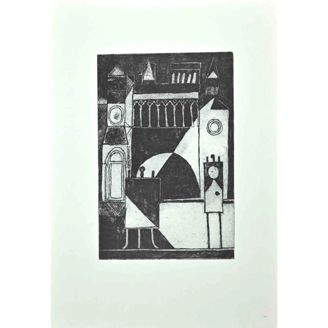 The Village is an original vintage offset print on ivory-colored paper, realized by Franco Gentilini ( Italian Painter,...