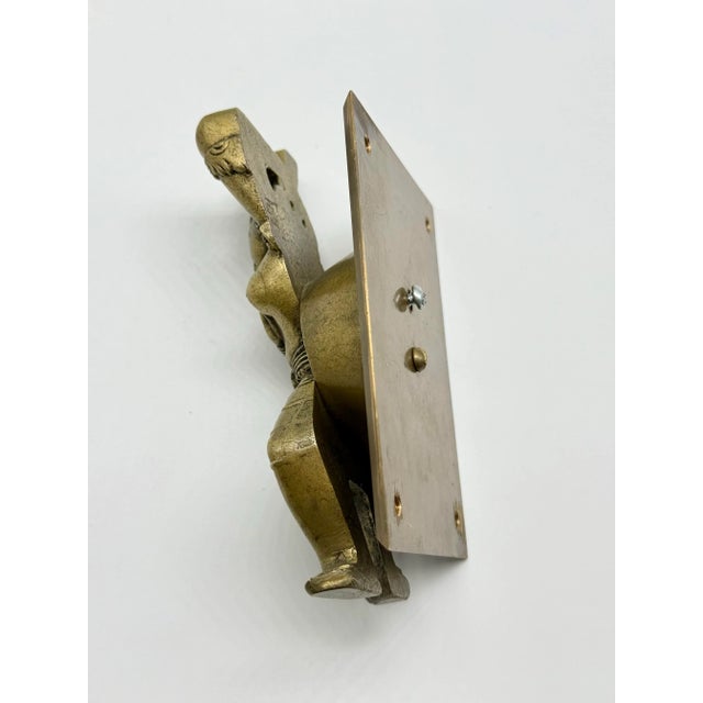 Vintage Indian Brass Dancing Woman Door Handles (Pair) For Sale - Image 4 of 12