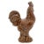 19th Century stoneware rooster with a glossy glaze. No maker's mark. Light wear, glaze flake on top.