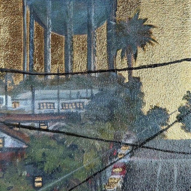 Contemporary Duke Windsor, Contemporary Cityscape Acrylic Painting, "Tower Totem No. 1" For Sale - Image 3 of 3