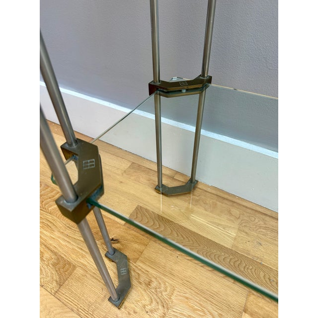 Brass and Glass 2-Tier Console Table by Peter Ghyczy, 1970 For Sale - Image 10 of 13