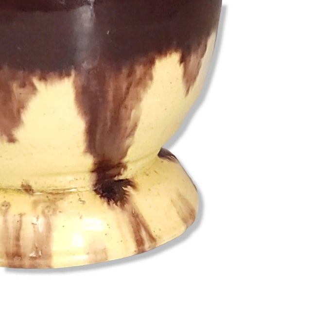 Brown Vintage Double Handled Brown Drip Glaze Amphora Vase/Jug For Sale - Image 8 of 11