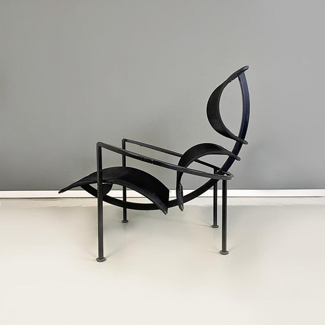 Black Italian Modern Black Signorina Chan Armchairs attributed to Carlo Forcolini for Alias, 1986, Set of 4 For Sale - Image 8 of 18