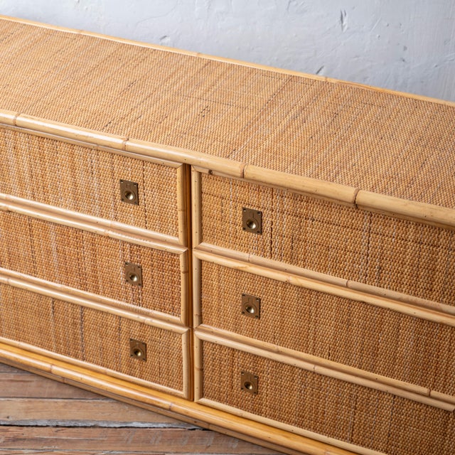 Mid-Century Modern Dal Vera Woven Rattan Dresser, 1970s For Sale - Image 3 of 9