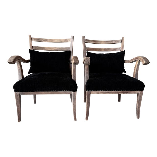 Set of Vintage Coastal Armchairs For Sale