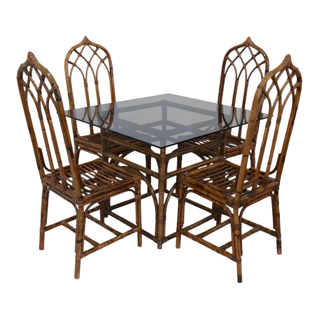 1970 Mid Century Italian Chairs and Table, 5 Pieces For Sale