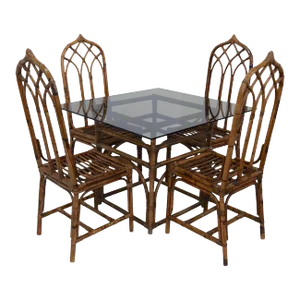 1970 Mid Century Italian Chairs and Table, 5 Pieces