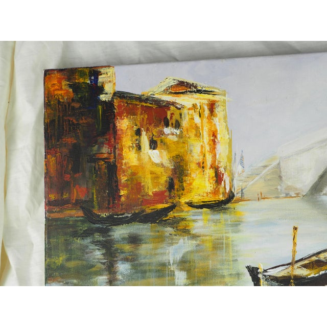 Vintage French Venezia Impressionist Painting For Sale - Image 10 of 11