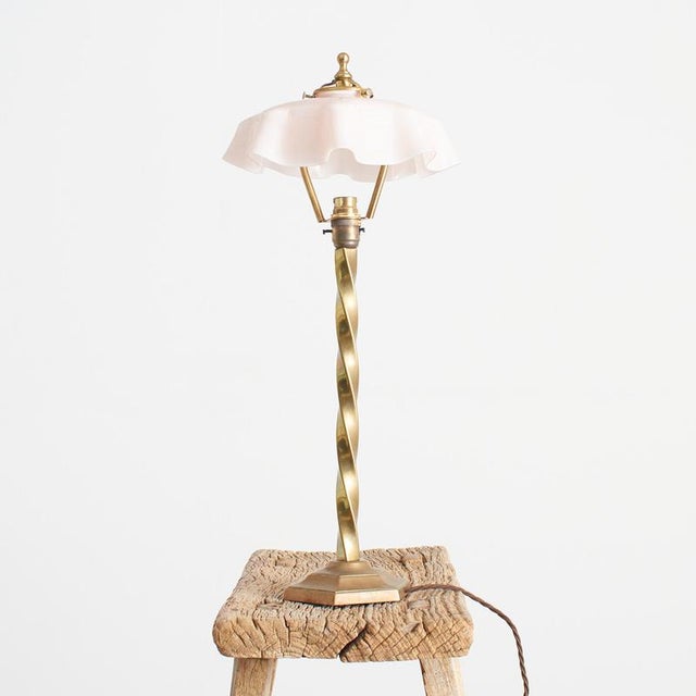 French antique brass barley twist table desk lamp an original french brass table lamp which has some nice decorative...