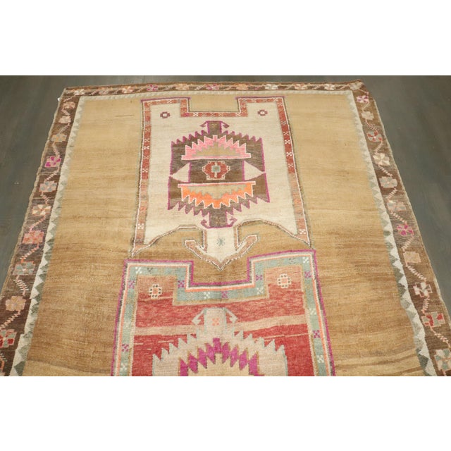 Traditional Zabihi Collection Geometric Tribal Turkish Gallery Runner For Sale - Image 3 of 9